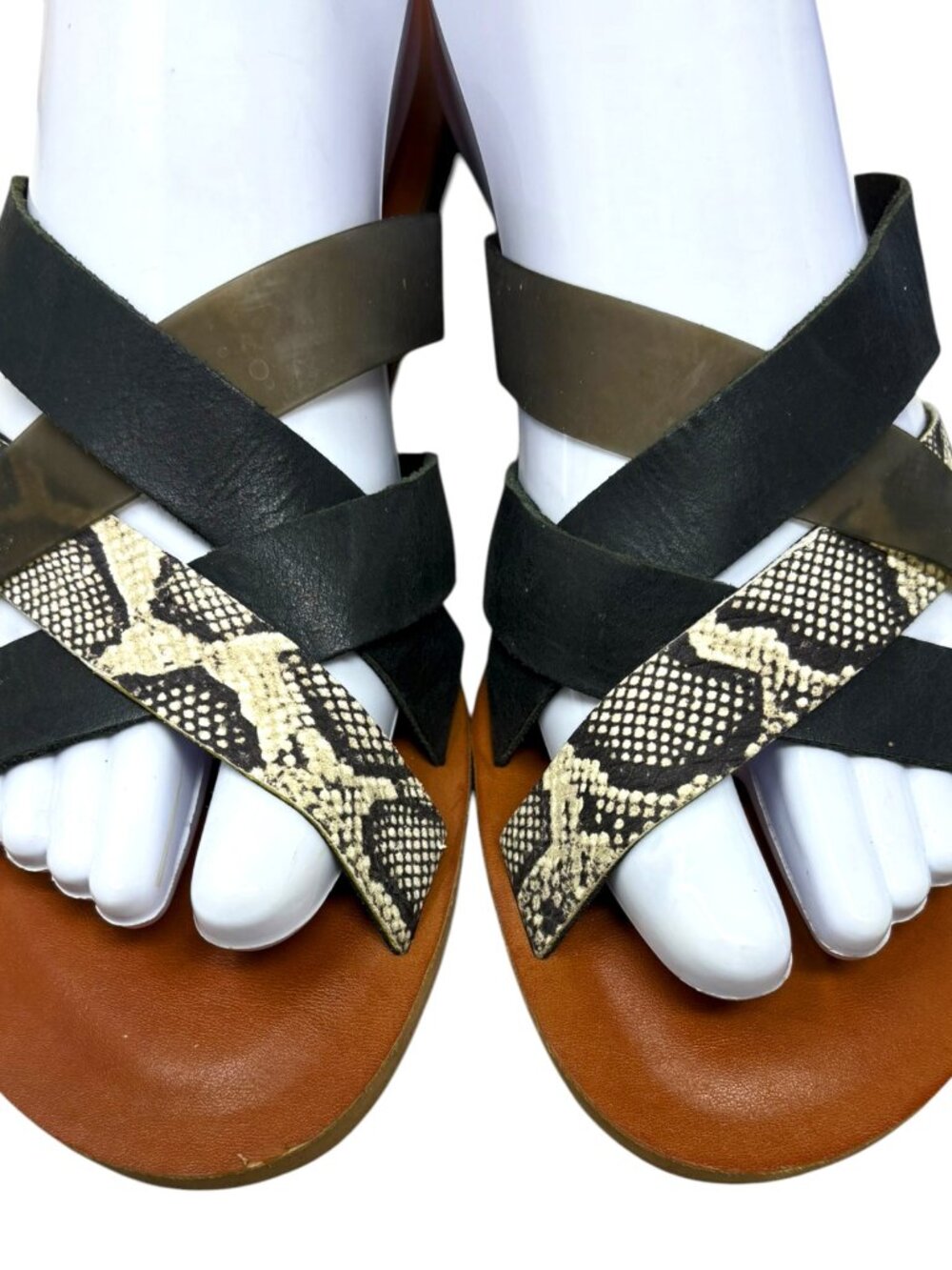 LUCKY BRAND Hallisa Fossilized Multi Band Slide Sandals - Picture 8 of 9
